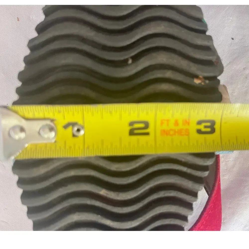 Pansy Red Suede Slides Sandals - Made in Japan - Size: M